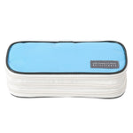 Measurements of the light blue and white zipper pencil case - Stationery Island