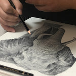 An elephant being drawn using a drawing sketching pencil - Stationery Island