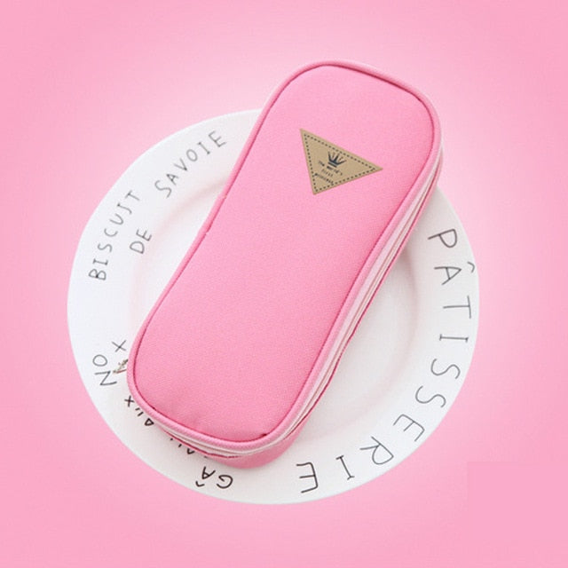 A pink large capacity pencil case - Stationery Island