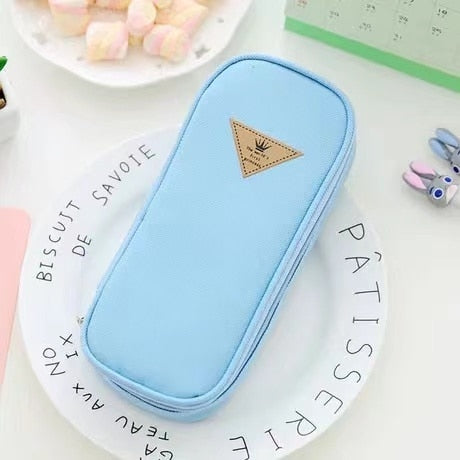 A light blue large capacity pencil case - Stationery Island