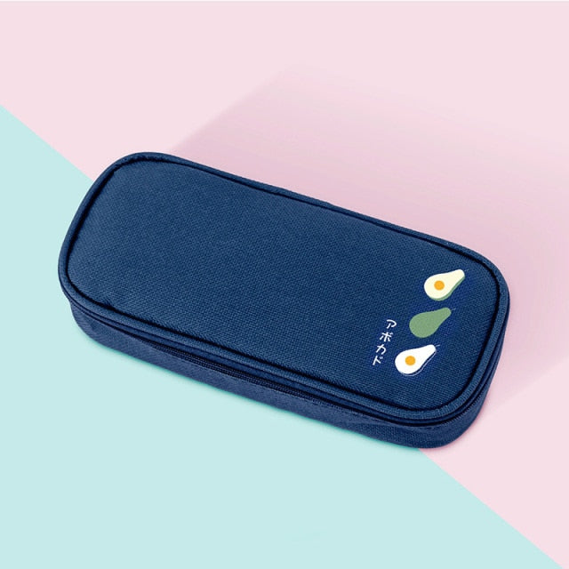 A dark blue avocado large capacity pencil case - Stationery Island