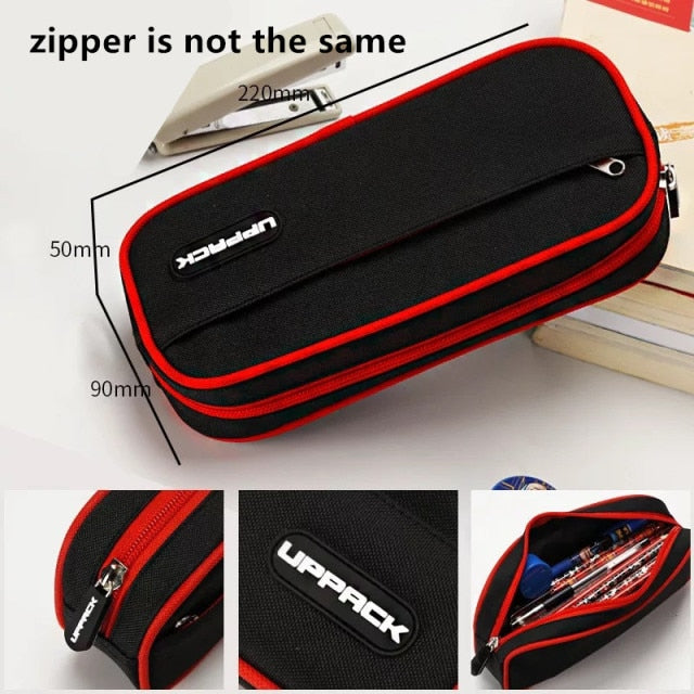 Measurements of the black and red zipper pencil case - Stationery Island