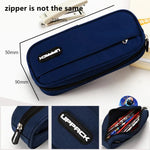 Measurements of the blue zipper pencil case - Stationery Island
