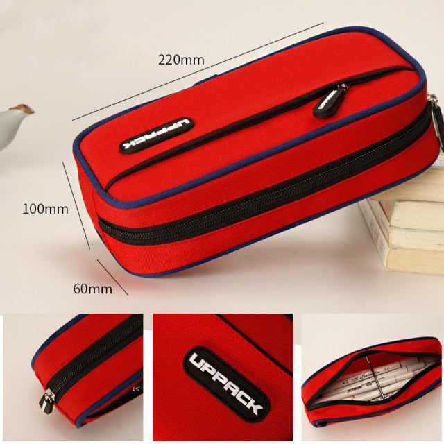 Measurements of the red zipper pencil case - Stationery Island