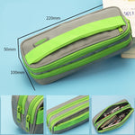 Measurements of the light green zipper pencil case - Stationery Island