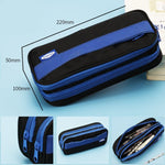 Measurements of the black and blue zipper pencil case - Stationery Island