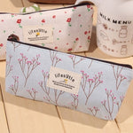 A floral canvas zipper pencil case - Stationery Island