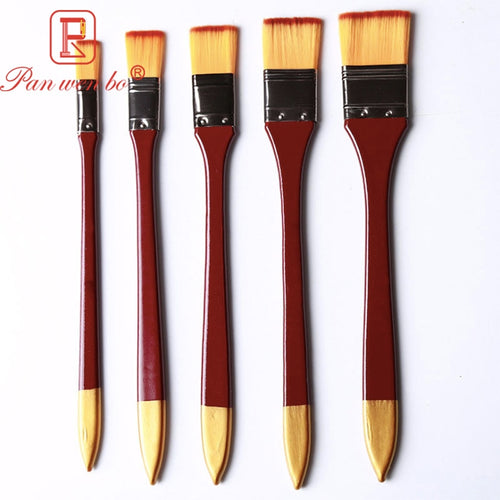 5 flat nylon paintbrushes of different sizes - Stationery Island 