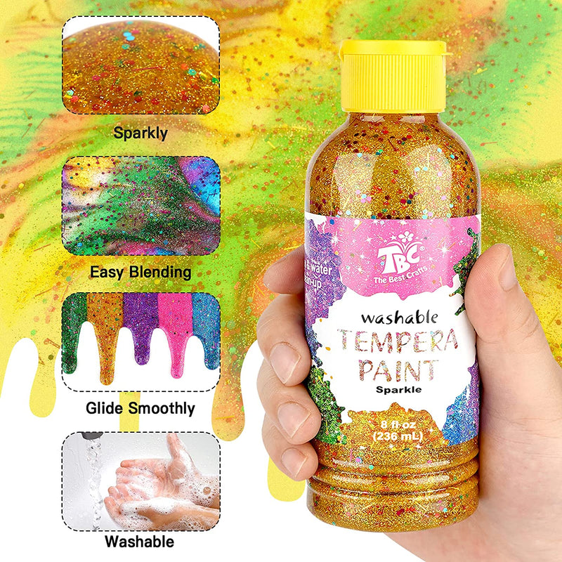 The TBC Tempera sparkle paint is sparkly, blends easily, glides smoothly and is washable - Stationery Island